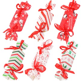 VEYLIN Christmas Candy Boxes, 24 Pieces Candy Box for Xmas With 50 Ribbon For Christmas Party Supplies Christmas Tree