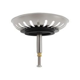 Height Adjustable Drain Strainer, Strainer Basket Drain Plug, Stainless Steel Sink Plug, Sink Accessories, Sink Strainer, Sink Plug (Silver, 82 mm Wide, 1 Piece), Accessories for Kitchen Sink