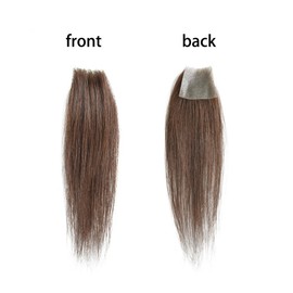 Meiverah scar human hair replacement Accidental burns without hair for men women Hairline Loss Straight Tape in Replacement Toupee (Medium Brown, 1.57"x1.57")