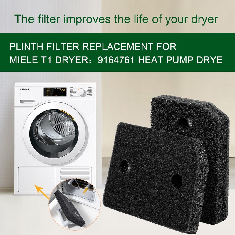 EZ SPARES 4pcs Dryer Filter,Compatible with Miele T1 Dryer,9164761 Heat