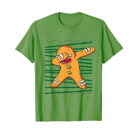 Dabbing Gingerbread Man Dab Christmas Lights Costume Funny T-Shirt