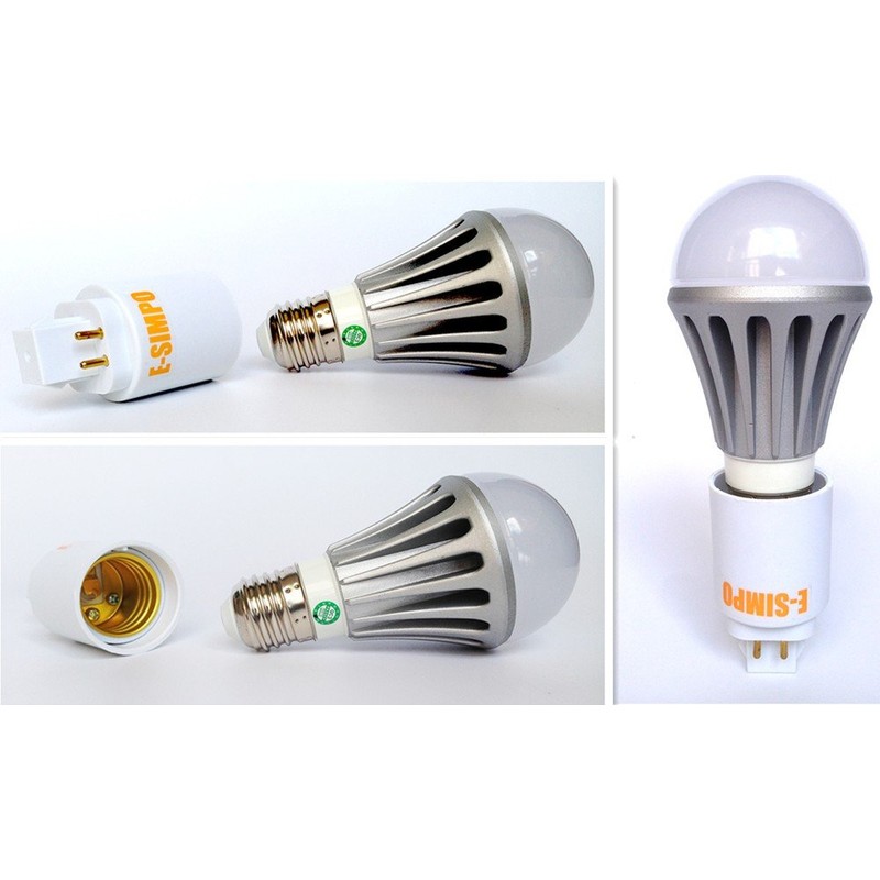 E-simpo® 6-Pack G24 to E27 Lamp Base Converter,15.5mm 4pin,G24Q to