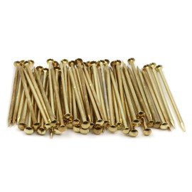 Design61 Steel Nails Skirting Board Pins 2.5 x 50 mm Brass-Plated Pack of 50