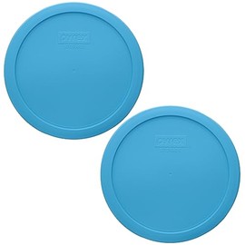 Pyrex 7402-PC Bright Blue Pantone Food Storage Replacement Lid (This Lid Fits the Pyrex 7402 6-Cup SCULPTED MIXING BOWL and 7203 7-Cup Glass Bowl) (2 Pack) - Made in USA