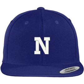Trendy Apparel Shop Letter N Collegiate Varsity Font Initial Embroidered Baseball Cap - Royal