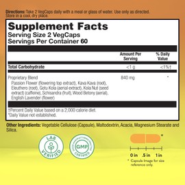 Natural Balance Happy Camper - Feel-Good Mood Support Supplement - Gotu Kola, Passion Flower, and Kava Kava Capsules - 60-Day Guarantee - 60 Servings, 120 VegCaps