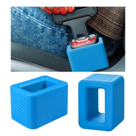 Ohleats 2 PCS Seat Belt Buckle Holder, Silicone Buckle Booster Raises Your Seat Belt for Easy Access, Buckle Cover Makes Receptacle Upright Buckling, Car Accessories for Kids (Blue)