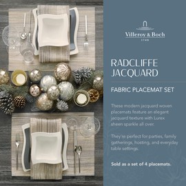 Villeroy & Boch Radcliffe Jacquard Woven Placemats, 14 Inches x 20 Inches, Set of 4