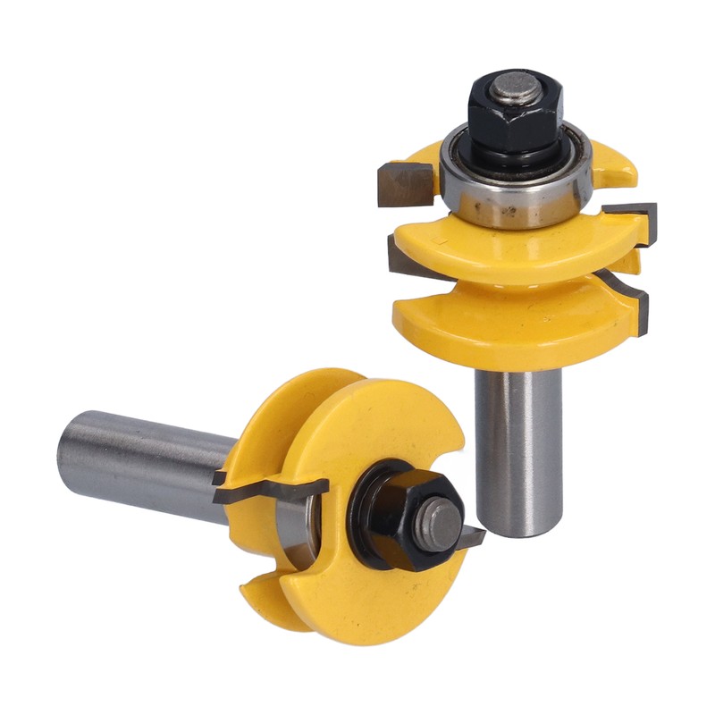 2Pcs 1/2in Shank Router Bit Woodworking Cabinet Door Carbon Steel