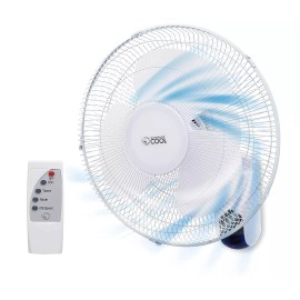 ComfortZone Wall Mount Fan With Remote 16" Oscillating Quiet 3 Speed Indoor Outdoor Cooling