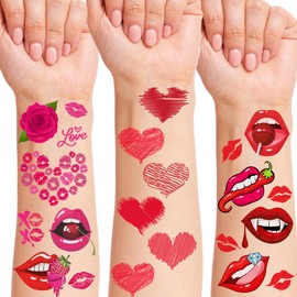 Valentine's day Temporary Tattoos, Tattoos With Valentine's day,LipTheme A Special Meaningful Heart,Kiss,Red Gift For Children, Valentine's day Party Favors, Kiss tattoos for women