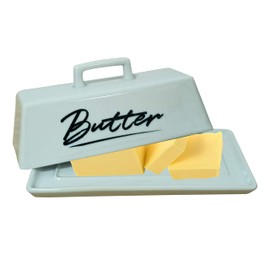 Butter dish with lid , butter dish container for countertop one stick of butter.The textured tray butter keeper for Non Slip storage. keep the butter fresher