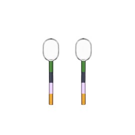 Ichendorf Milano Set di 2 Cucchiaini, Collezione Andalusia, H12 cm, Vetro Borosilicato, Realizzato a Mano