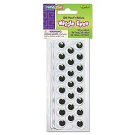 Creativity Street - AC3438-02 Peel and Stick Wiggle Eyes, Assorted Sizes, Black on White, Set of 137