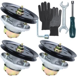 BOSFLAG 3 Pack AM144377 Spindle with M140059 Pulley Replaces AM144377 John Deere Spindle Kit John Deere AM144377, AM135349, AM124498 for John Deere 1025R, GT235, X320, X340, X500, X520, X530 Tractors