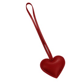 Tonecraft Heart Bag Charm, Simple, Orthodox, Bag Charm, Popular, Stylish, Cute, Microfiber Leather, Squishy, red (dark red)