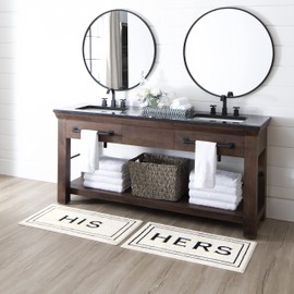 Mohawk Home Hers White/Black 2' x 3' 4" Bath Mat