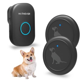 Hathever Dog Door Bell, Wireless Doggie Door Bell Operating at 1000 Feet with Chew Resistant IP65 Waterproof Touch Button, 32 Melodies