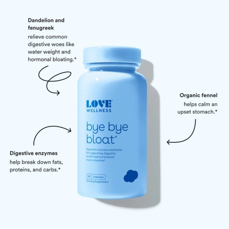 Love Wellness Bye Bye Bloat, 60 Caps (2 SET) Exp
