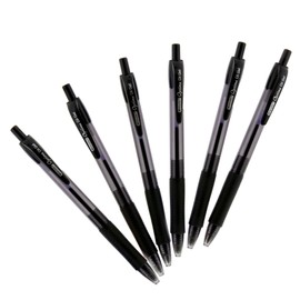 BAZIC Oil Gel Ink Retractable Pen Optima Black Color, 0.7 mm Medium Point Soft Grip Smooth Writing, for Office School (3/Pack), 1-Pack