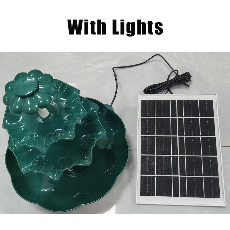 Solar Bird Bath Fountain for Outdoor Décor – 3-Tier Plastic