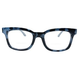 Incredible Bargains The Morgan Retro Style Square Bifocal Reading Glasses + 2.50 Blue