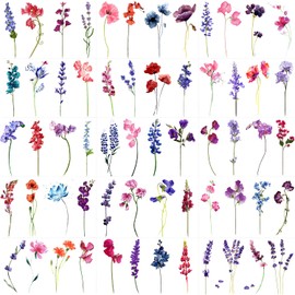 Ulanox 15 Sheets Watercolour Lavender Temporary Tattoos Fake Tattoos Stickers Face Neck Arm Flowers Tattoo Sticker Kits for Women and Girls