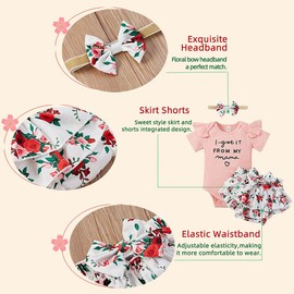 Xifamniy Newborn Baby Girl Clothes Outfit Summer Bodysuit Romper Infant (Mama-Pink, 12-18 Months, 12_Months)