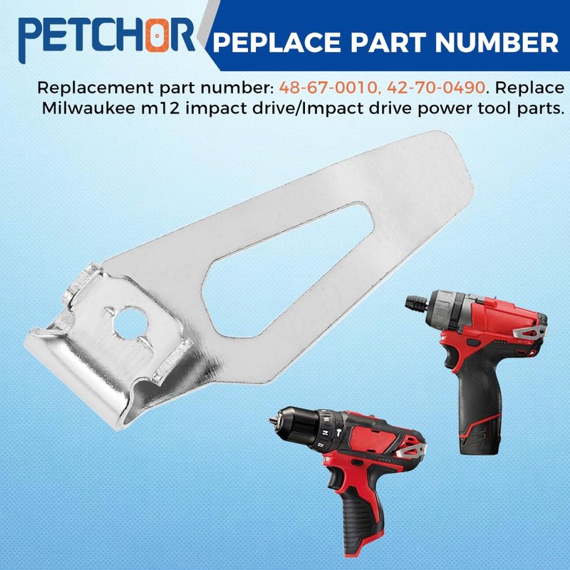 PETCHOR 42-70-0490 Belt Clip Hook and Screw for Milwaukee M12