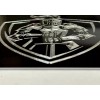 BLVD Knight In Armor Car Tag Diamond Etched Black Metal