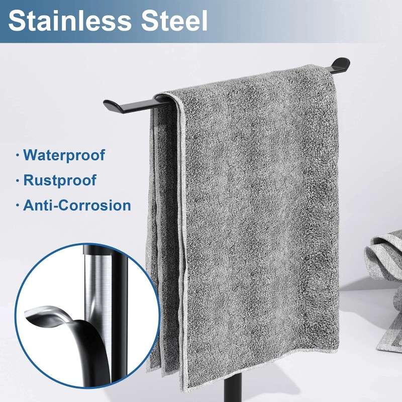 Unbranded T-Shape Stainless Steel Towel Rack Stand Durable Waterproof Hand