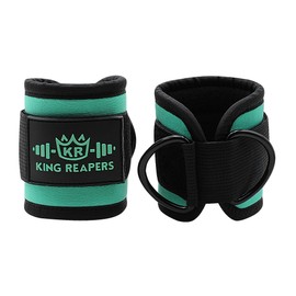 KING REAPERS Ankle Straps - Ankle Straps for Cable Machines - One Size Fit with Premium Padding, Glute Kickback Ankle Strap for Women & Men, Cable Attachments for Gym, Booty Workouts, Leg Extension & Hip Abductors (Mint Green)