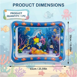 Water Play Mat, Tummy Time Water Mat for Adults, Large Water Mat for Relaxation and Sensory Stimulation, Durable Water Play Mat with Secure Sealing, Portable Water Mat for Various Settings