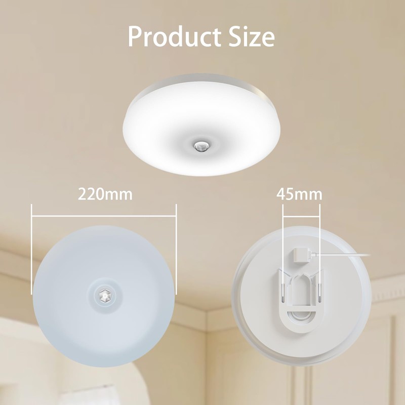 ACMHNC LED Ceiling Light with Motion Sensor, 18 W Round
