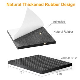 CHUNZEXI Non Slip Furniture Pads - 12 Premium Furniture Grippers Self Adhesive Rubber Furniture Feet, Anti Slide Furniture Hardwood Floor Protector for Keep Couch Stoppers (3 inch Square)