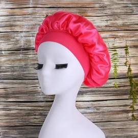 High Elasticity Hair Styling Perm Hair Treatment Satin Hat Women's Beauty Hair Care Cap SH1485 Rose Red / 고탄력 헤어스타일링 파마약 헤어트리트먼트 새틴 모자 여성 미용 헤어 케어 캡 SH1485 로즈레드