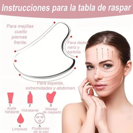 2 piezas de Gua Sha, gua sha acero inoxidable, Herramienta de Guasha Facial, Herramientas de masaje para raspar el rostro, la mandíbula y el cuerpo, Herramientas de belleza facial y relajación muscular.