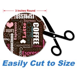 Art Plates - Super Absorbent Car Coasters - Set of Two, 3 Inch Round, Trim-to-Fit Cup Holder Coasters - Thin & Flexible - Ideal for All Car and Truck Models - Coffee Montage - Made in USA