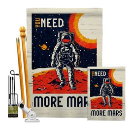 Angeleno Heritage More Mars Garden House Flag Kit Armed Forces NASA Space Program Discovery Sky Astronomy United State American US Decoration Banner Small Yard Gift Double-Sided, Made in USA