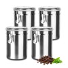 Coffee Canister 4 Pcs Stainless Steel Food Container with Clear