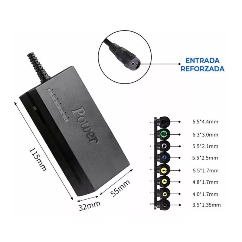 EGTMA Cargador Universal Para Laptops Regulable 12/24v 96watts
