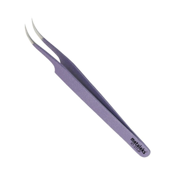 Eyelash Extension Tweezers Surgical Stainless Steel with Metallic Purple Powder Coating (Curved Tip).