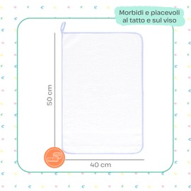 EMMEBi Hand Towels for Nursery and School for Embroidery with AIDA Fabric Made of Cotton Terry Jacquard (Children)