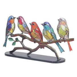 Colorful Birds Statues Metal Home Decor Modern Style Figurine Decorative Vintage Elegant Table Ornaments for Living Room, Bedroom, Office Desktop, Cabinets