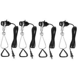 Simple Deluxe E26 Clamp Light Socket, Suit for Max 150 Watt Lamp with 18/2-Gauge 6 Feet Cord, 4 Pack,Black