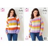 King Cole 5950 Knitting Pattern Womens Striped Sweaters in Big