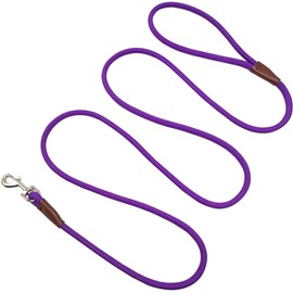 SEPXUFORE Small Dog Leash, 1/4" by 6/8/10 FT Lightweight Strong Nylon Rope Leash, Bright Classic Leash for Small Pets/Puppy/Cat (8ft, Purple)