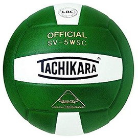 Tachikara Sensi-Tec Composite High Performance Volleyball, White/Dark Green (SV5WSC.DGW)