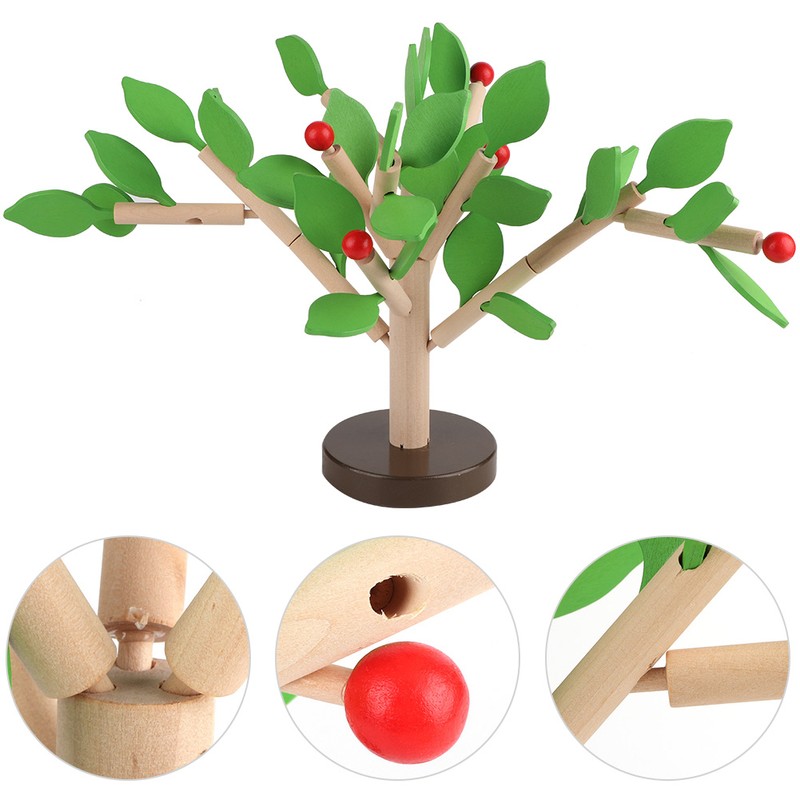 Wood Building Blocks Tree Set DIY Puzzle 3D Wooden Assembled