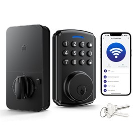 Relihom Deadbolt Smart Lock for Front Door, Keyless Entry Door Lock, Bulit-in Wi-Fi with App Remote Control, No Bridge Required, IP65 Waterproof